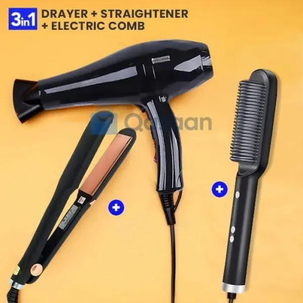 3in1 Dryer+Straightener+Electric comb