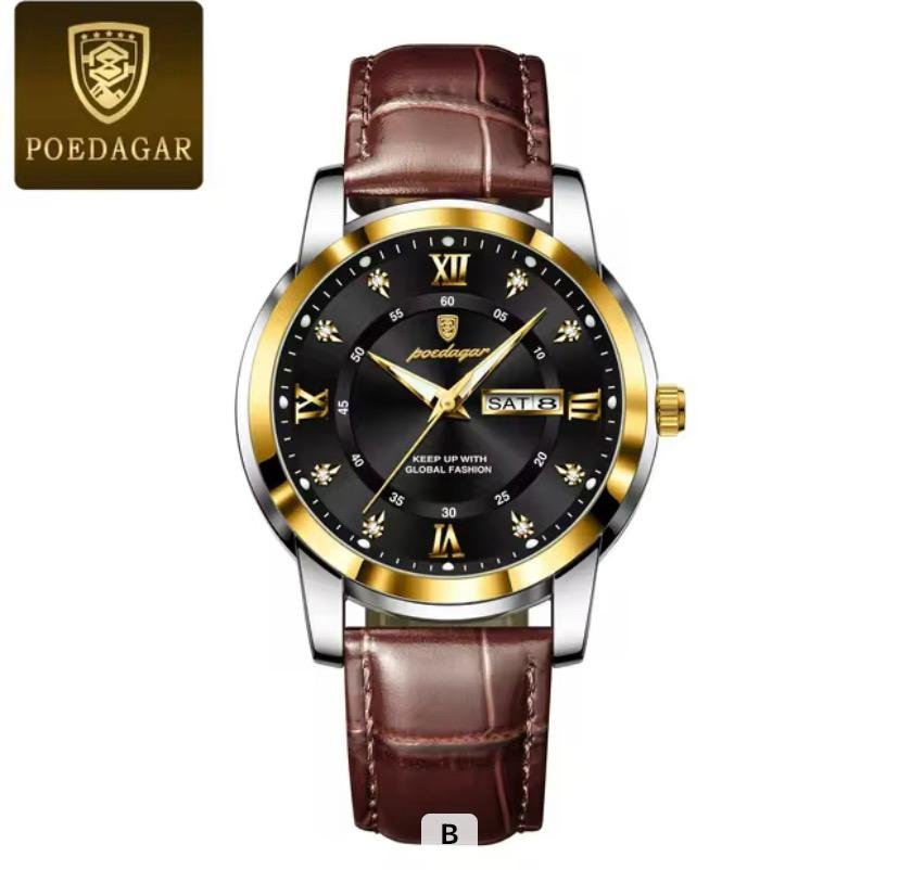 POEDAGAR Man Watch Quartz