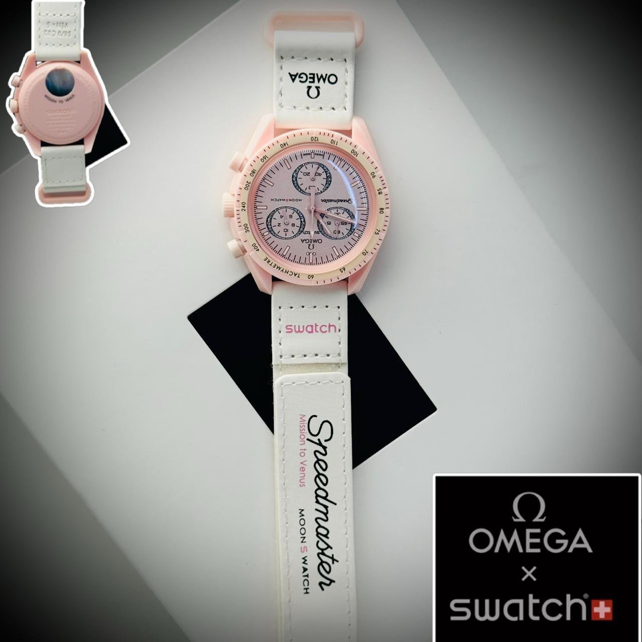 White strap pink dial