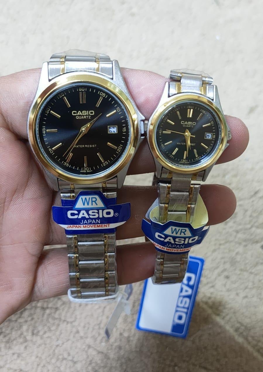 Black Dial with Silver and gold chain