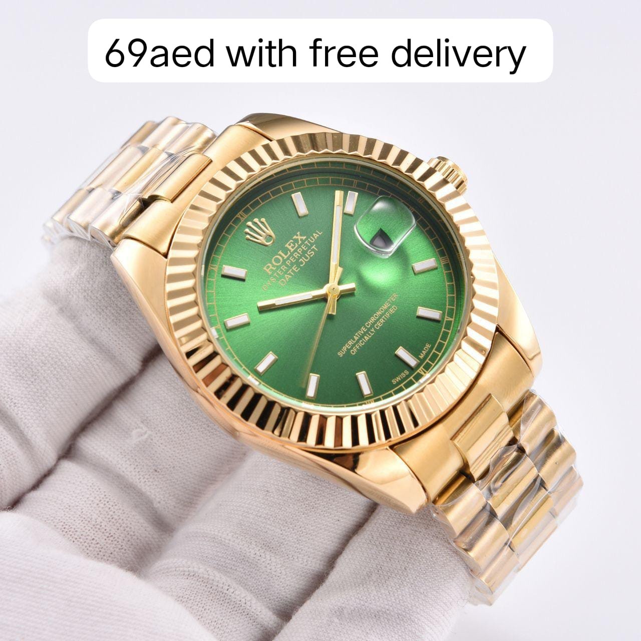 Gold with Green Dial