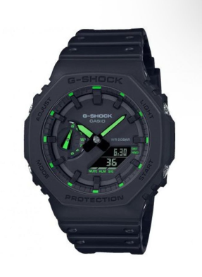 Black with Green pin