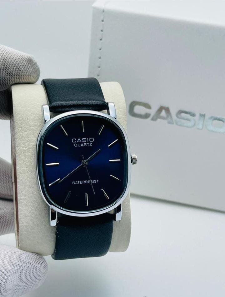 Silver with blue strap blue dial