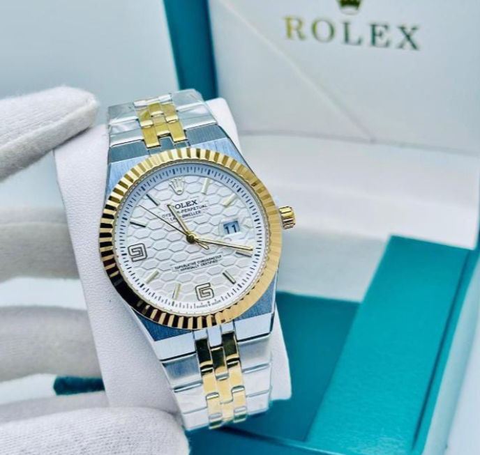 Silver with White Dial