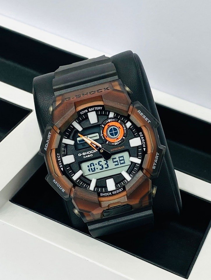 Black strap with orange ring