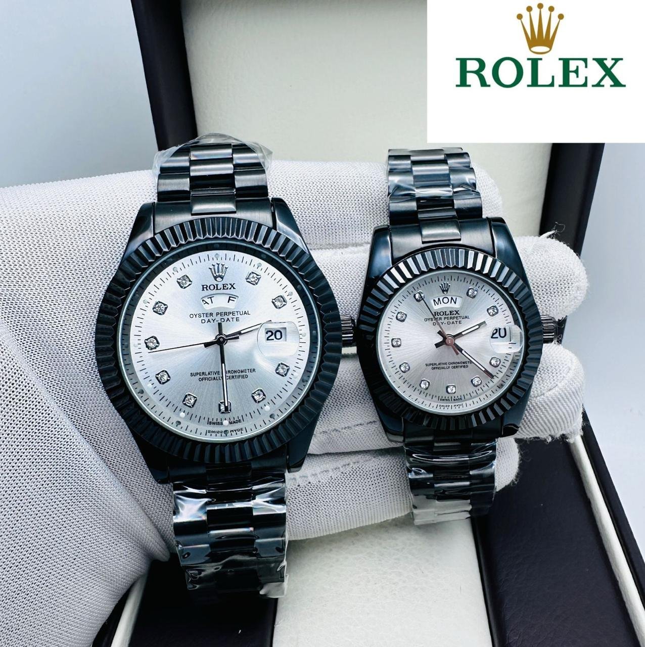 black chain white dial